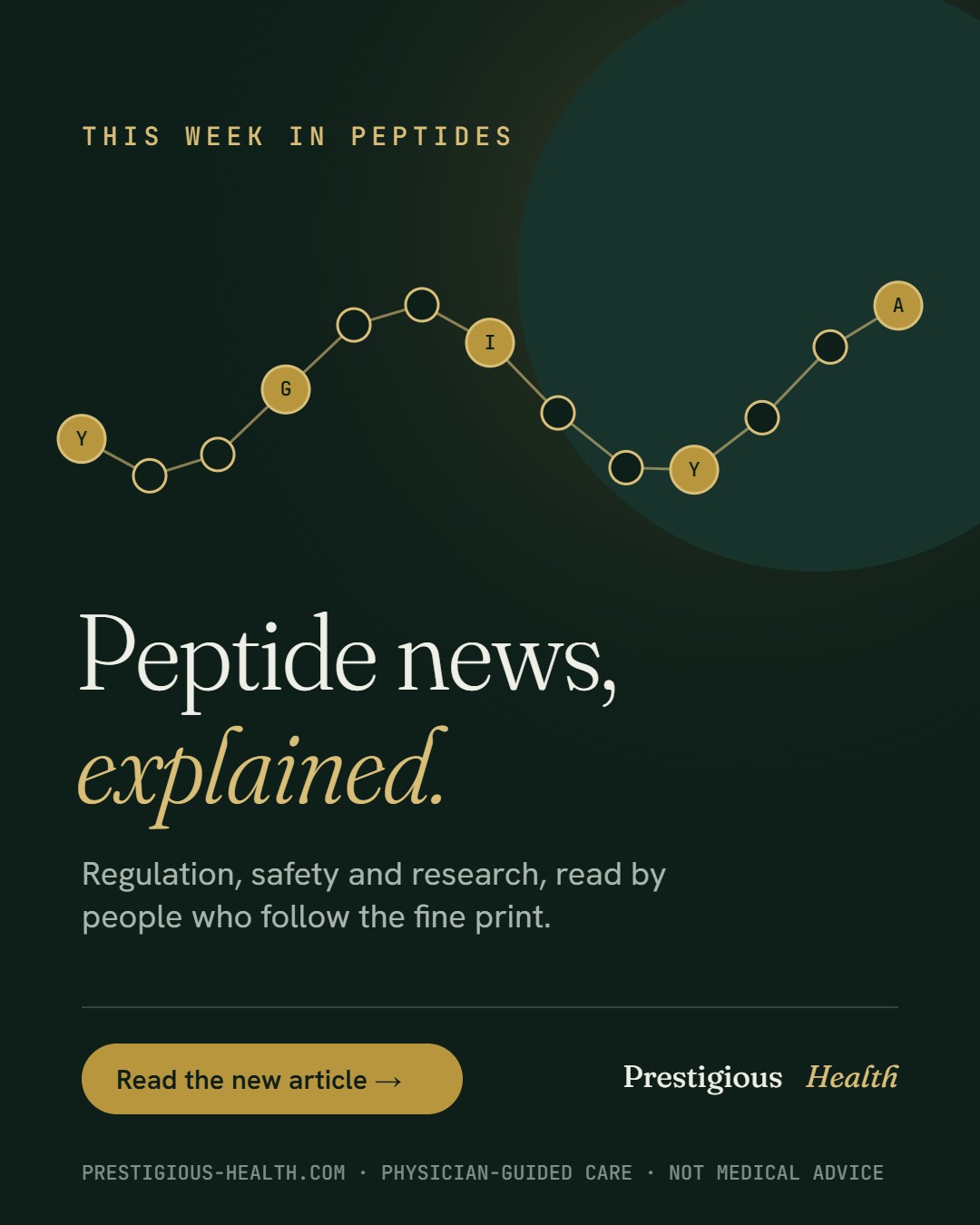 This Week in Peptides: peptide news, explained. Read the new article on the Prestigious Health blog.